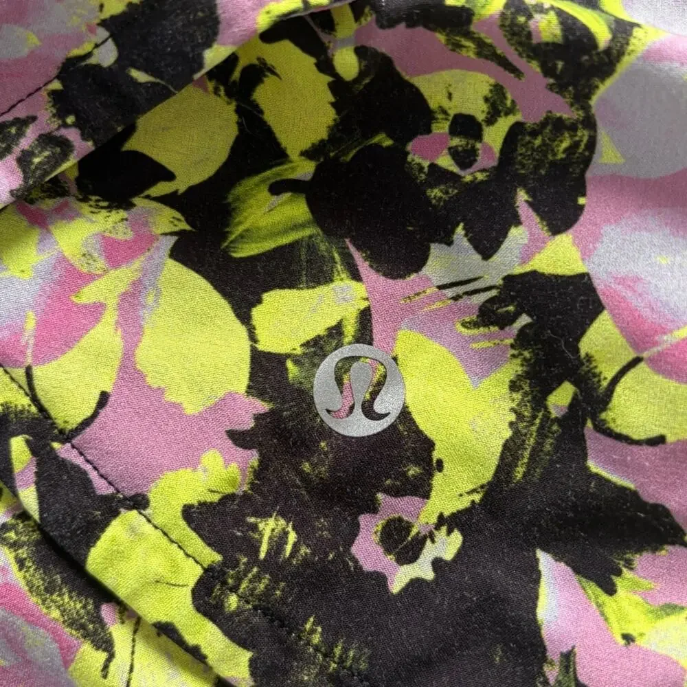 Lululemon Speed Up Running Shorts Floral Neon Pink Yellow Black Size 10